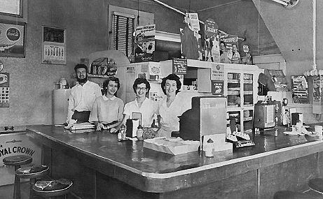 The staff of the Ozark Cafe in 1952.